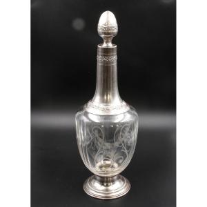 Schweitzer & Fort Crystal And Silver Decanter