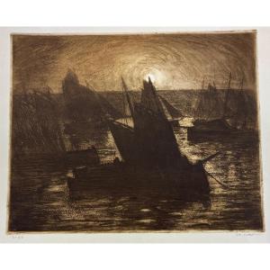Charles Cottet, Boats In Brittany, 1905