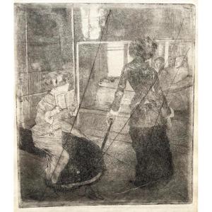Edgar Degas, Mary Cassatt At The Louvre, 1876