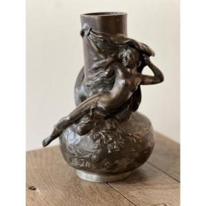 Vase By Sculptor Louis Moreau, 19th Century