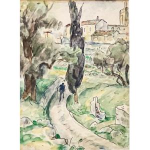 Adolphe-marie Beaufrère, Cypress Landscape