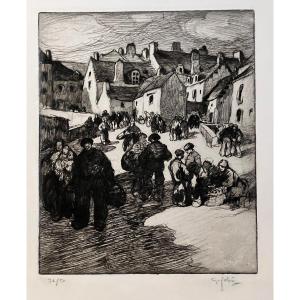 Market In Douarnenez, Brittany, Georges Gobo