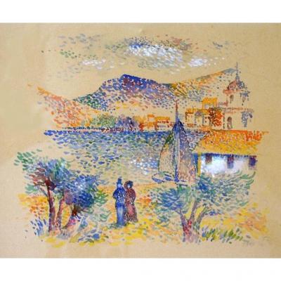 Lucien Neuquelman, The Harbor Master's Office, Pointillism