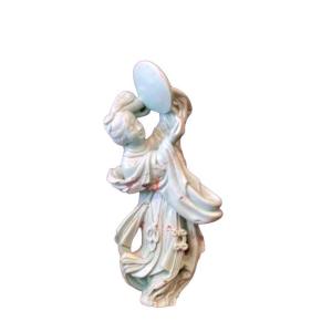 Spring Goddess Statue In Turquoise, China, Early 20th Century.