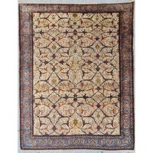 Extremely Rare Tehran Carpet Made In Silk, Iran, Dated 1892.
