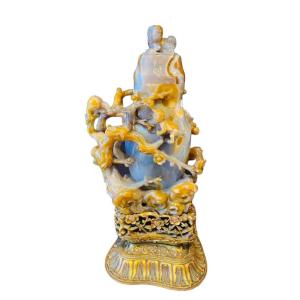 Extremely Rare Group Made In Carnelian Agate, 19th Century.