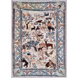 Tabriz Soof Carpet Made In Silk, 1 Only Copy, Iran, Year 1920.