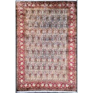Kashan Carpet Made In Silk, Iran, Year 1880.