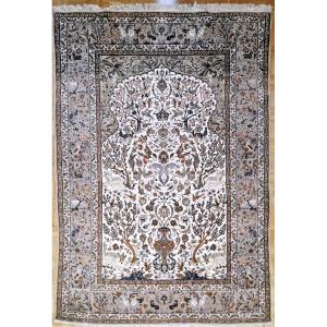 Isfahan Rug In Wool And Silk, Iran, Shah Period.