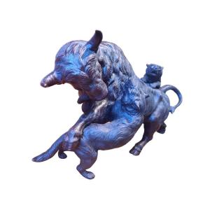 Bison Made In Bronze, Japan, Meiji Period.