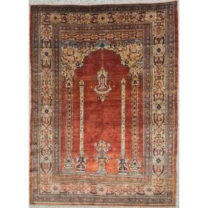 Silk Tabriz Rug, Haji Jalili, Iran, Circa 1870