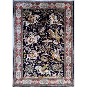 Silk Ghoum Rug, Iran, Shah Period