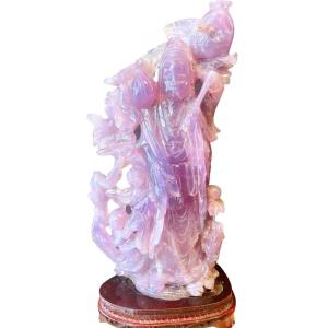 Important Amethyst Stone, Asian Art, 20th Century Antiquity.