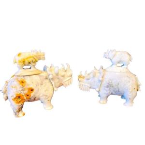 Pair Of Perfume Brule, From China, Antique From The 20th Century.