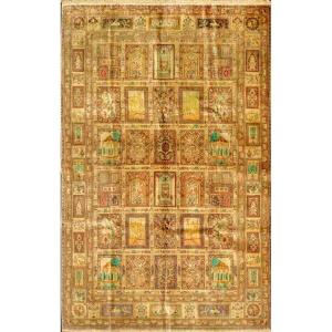 Ghoum Silk Rug, Iran, Signed 