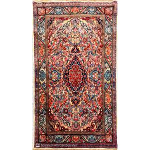 Kachan Soof Silk And Relief Carpet – Iran, Early 20th Century