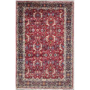 Ispahan Wool And Silk Rug, Iran Mid-20th Century Shah Period