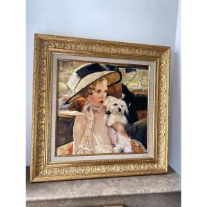 Portrait Of Couple Signed 20th Century School