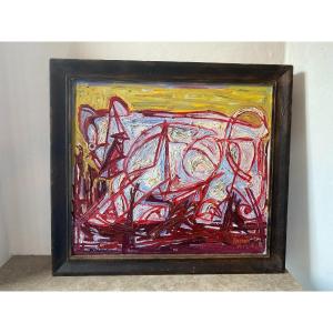 Russian Abstract Painting From 1990