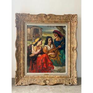 Portrait Of Gypsies Signed Nivert
