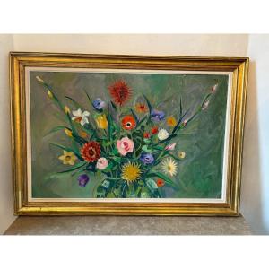 Bouquet Of Flowers Signed Lallemand