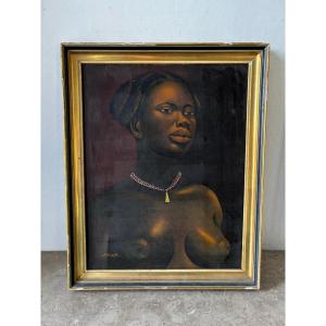 Portrait Of An African Woman Signed Balou