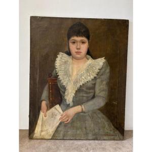 Portrait Of A Woman, Belgian School, 20th Century