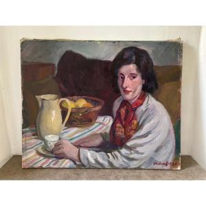 Portrait Of An English Or American School, 20th Century