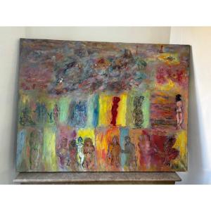 Figurative Composition Signed Koskas (1926-2013)