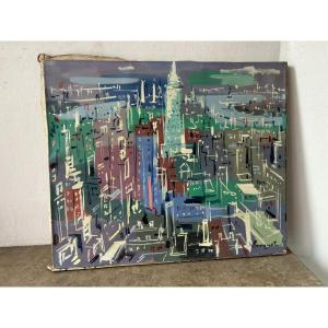 New York Landscape Signed Fouquet