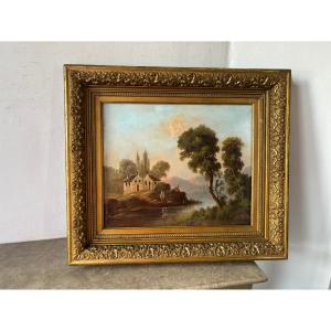 19th Century Italian Lake Landscape
