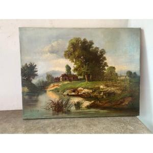 Hamlet On The Banks Of A River, Late 19th-early 20th Century