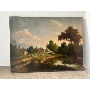 A Stroll Along The Riverbank, 19th Century