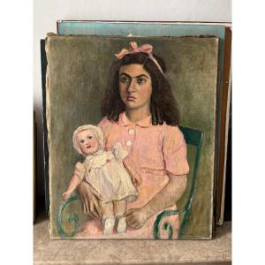 Portrait Of A Young Girl, Signed 1944