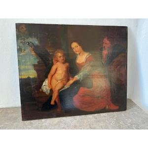 "the Holy Family With A Parrot" After Rubens, 18th/19th Century