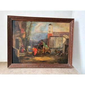 Italian School Village Scene, 18th Century