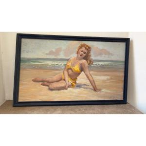 Pin Up At The Beach By Roulleau