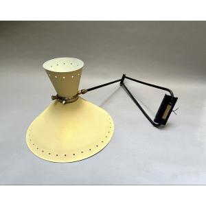 Large Folding Wall Light René Mathieu Ed. Maison Lunel, Paris, France Circa 1950