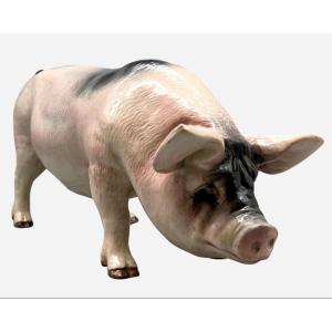 A Large Pig In Ceramic, Normandy, France, Circa 1930