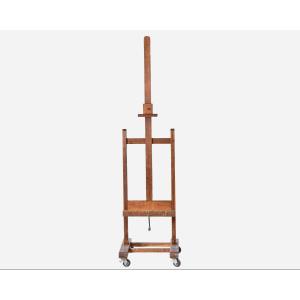 Large Oak Painter's Easel, Paris, France, Circa 1950