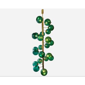 Very Large Green "bubble" Chandelier, Murano, Italy, Circa 2020