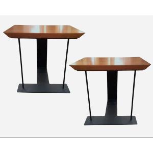 Two “t 1927” Side Tables, By P. Chareau éditions Ecart International, France Circa 2000