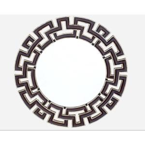 Round Mirror With A Double Greek Key Frame, Christopher Guy Editions, Indonesia, Circa 1990