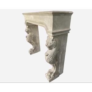 Neoclassical Plaster Fireplace, France, Circa 1880