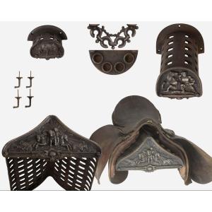 Rare Set Of Cast Iron Stable Items For Four Horses, Ducel Found., France Circa 1870