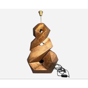 Important Carved And Gilded Wooden Lamp Base, By Christopher Guy, Java, Indonesia, Circa 2000