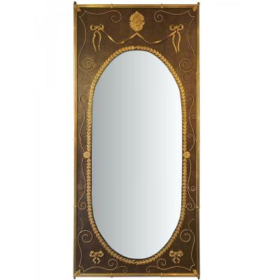 Important And Rare Mirror Of Boiserie De Syle Louis XVI, Around 1880