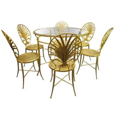 Set Of A Table And Six Chairs. S. Salvadori. Florence Italy Around 1960