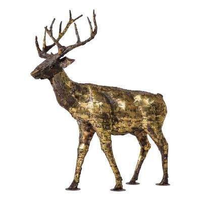 "deer", Sculpture In Oxidized Brass By François Melin, 1970