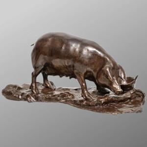 Sculpture - Sow , Tommaso Campaiola - Bronze 